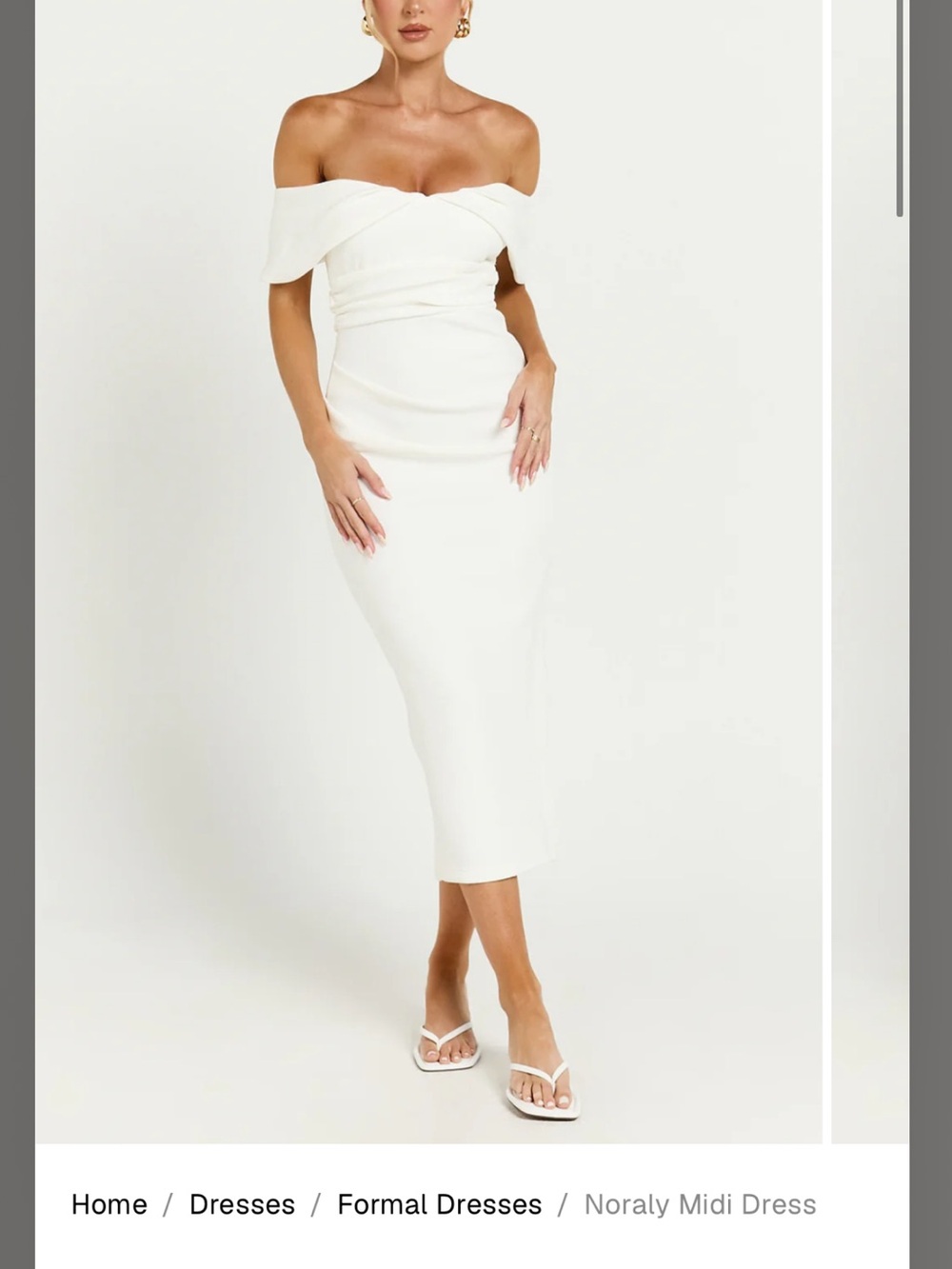 Noraly Midi Dress - White size M